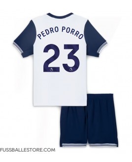 Günstige Tottenham Hotspur Pedro Porro #23 Heimtrikotsatz Kinder 2024-25 Kurzarm (+ Kurze Hosen)